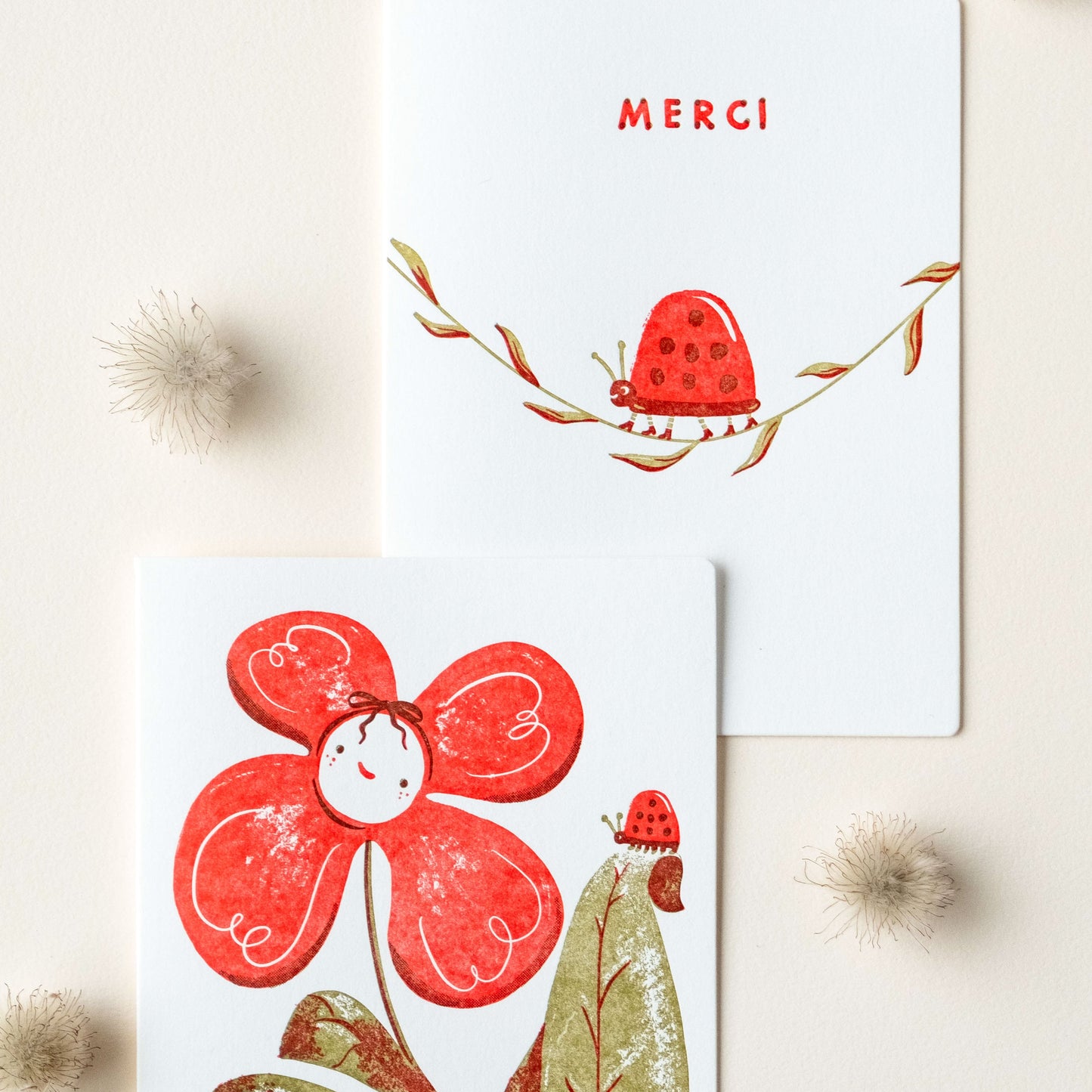 Merci Ladybug | Thanks | Letterpress Card