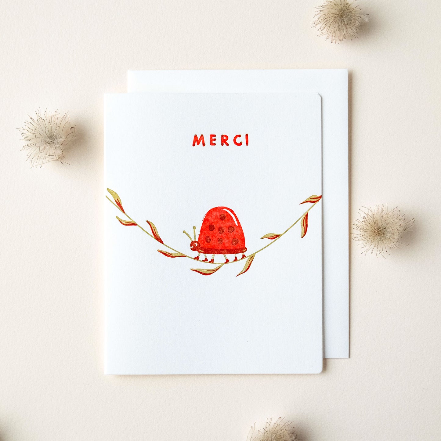 Merci Ladybug | Thanks | Letterpress Card