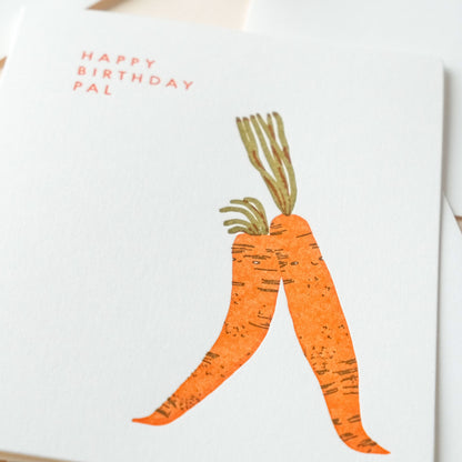 Birthday pal carrots | Letterpress Card