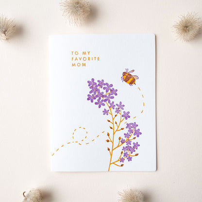 Mom Bumblebee | Flowers | Letterpress Card