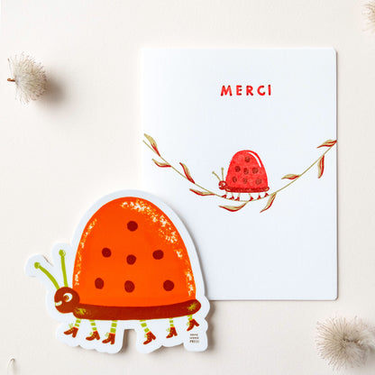 Merci Ladybug | Thanks | Letterpress Card