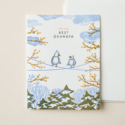 Grandpa Birds on a Wire | Nature | Letterpress Card