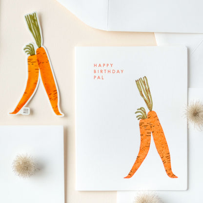 Birthday pal carrots | Letterpress Card