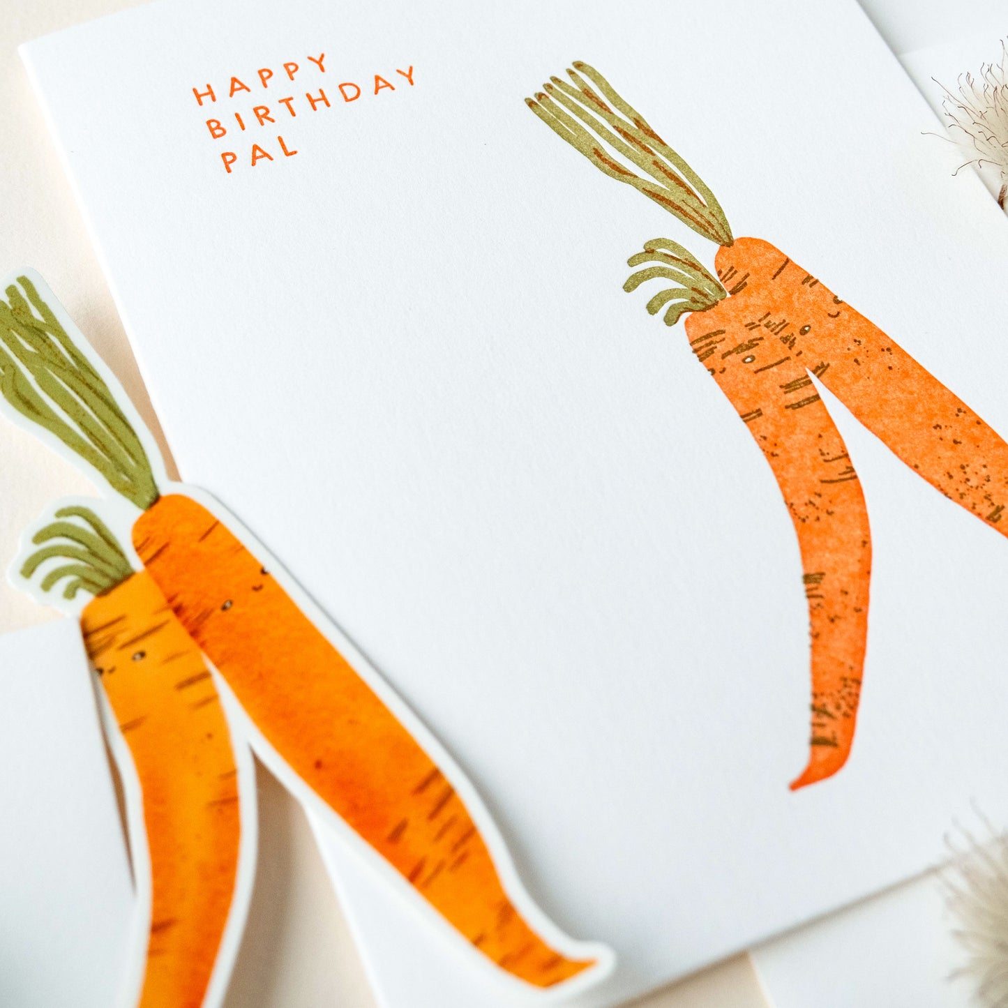 Birthday pal carrots | Letterpress Card