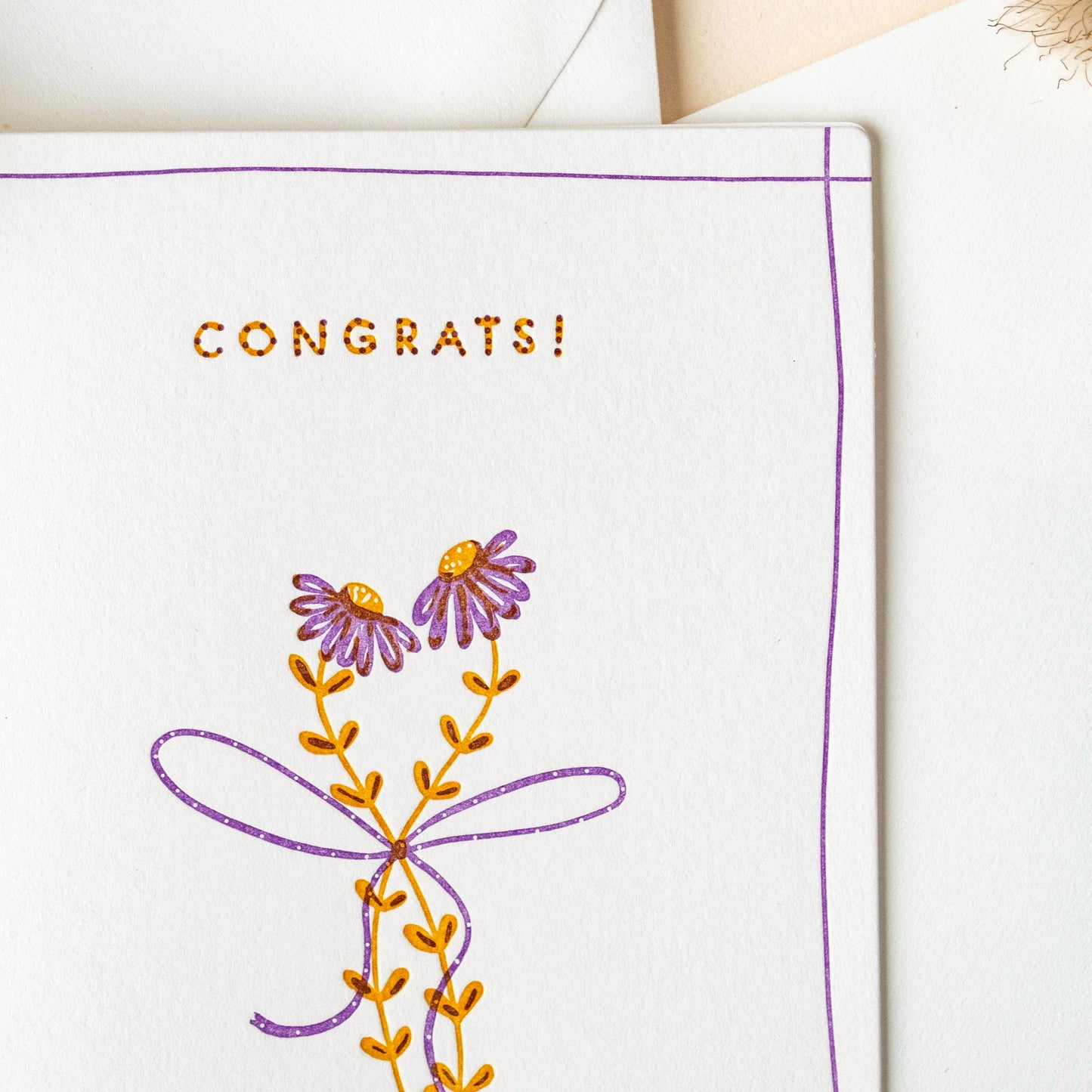 Congrats Flower Bow | Celebrate | Letterpress Card