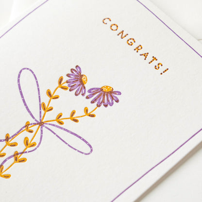 Congrats Flower Bow | Celebrate | Letterpress Card