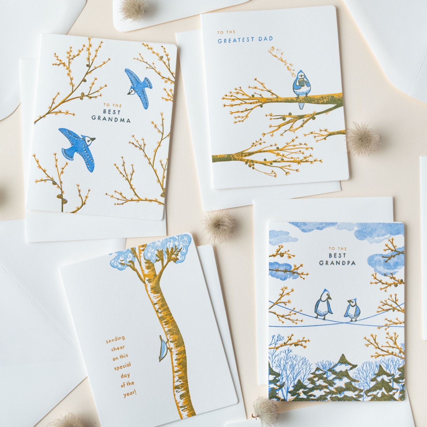 Grandma flying birds | Trees | Letterpress Card