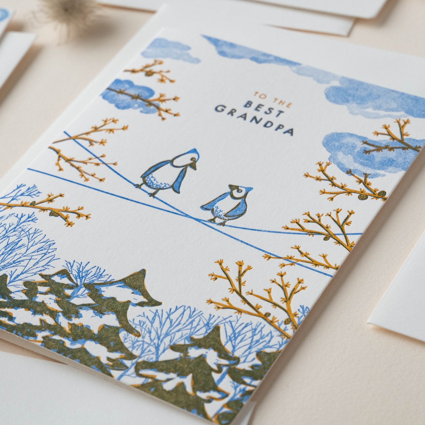 Grandpa Birds on a Wire | Nature | Letterpress Card