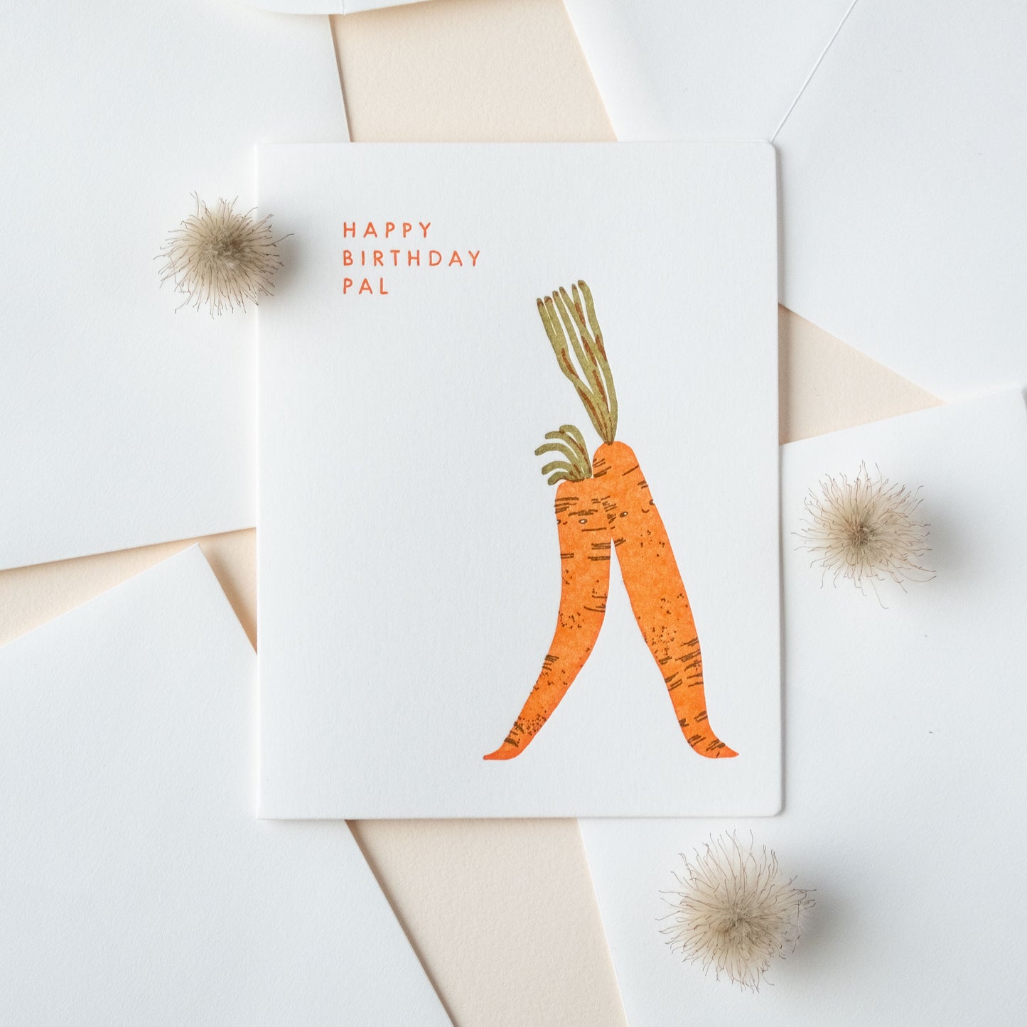 Birthday pal carrots | Letterpress Card