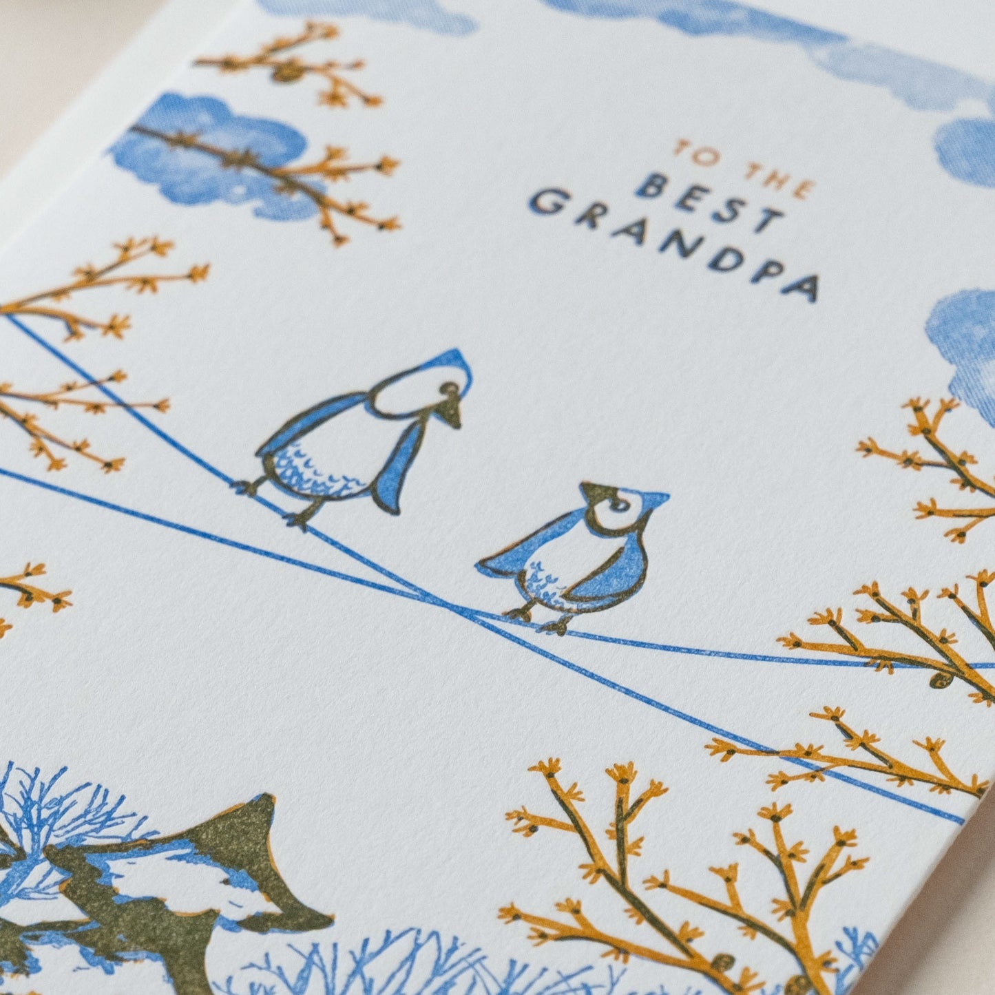 Grandpa Birds on a Wire | Nature | Letterpress Card