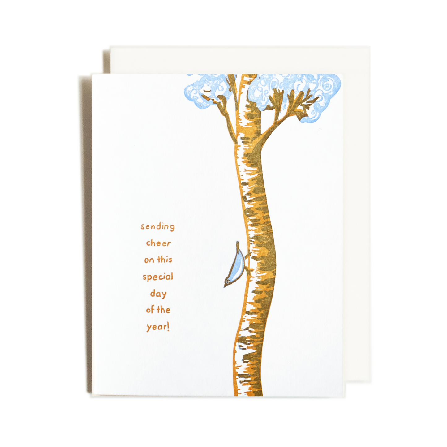 Bird sending cheer | Birthday Everyday | Letterpress Card