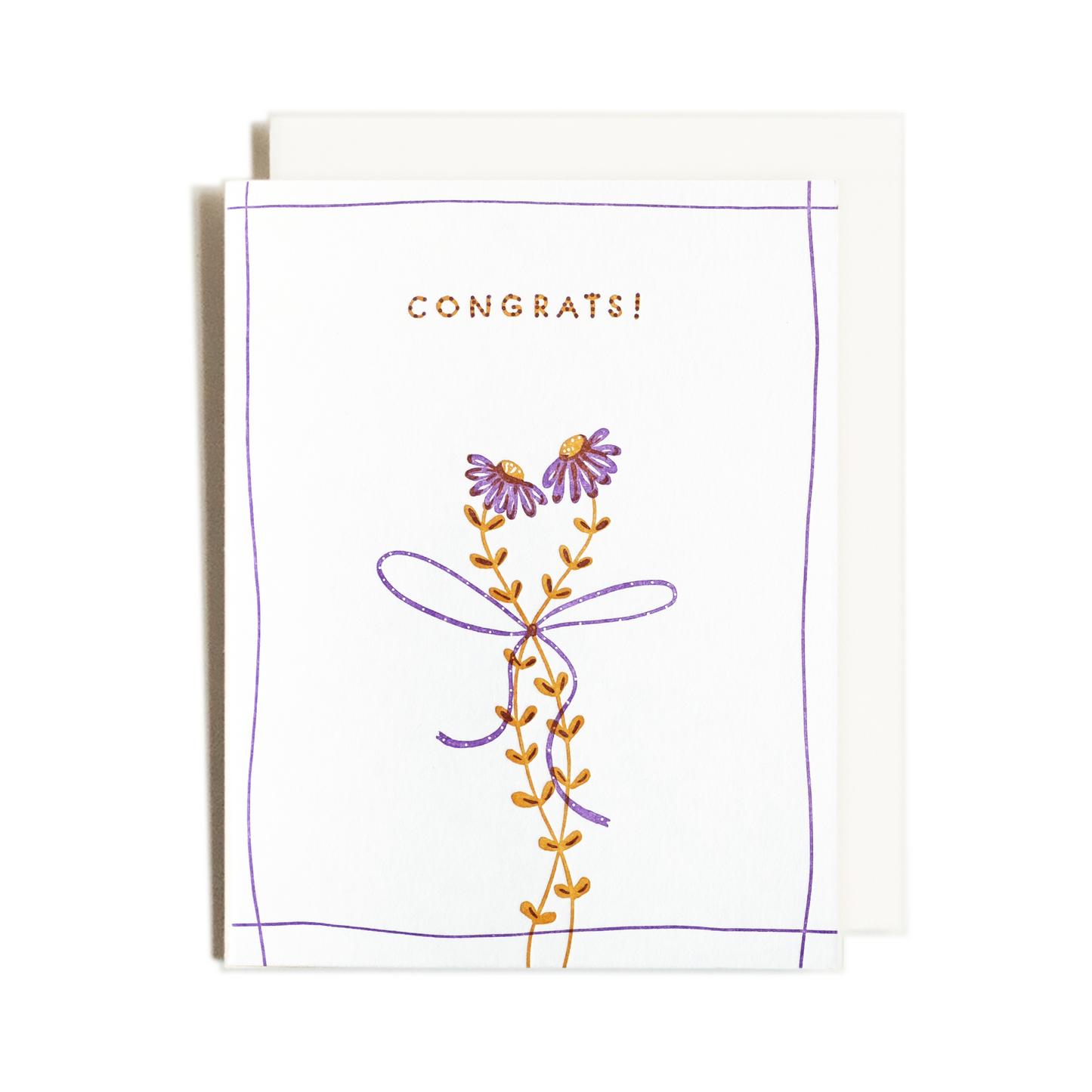 Congrats Flower Bow | Celebrate | Letterpress Card