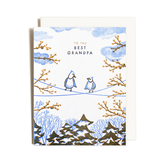 Grandpa Birds on a Wire | Nature | Letterpress Card