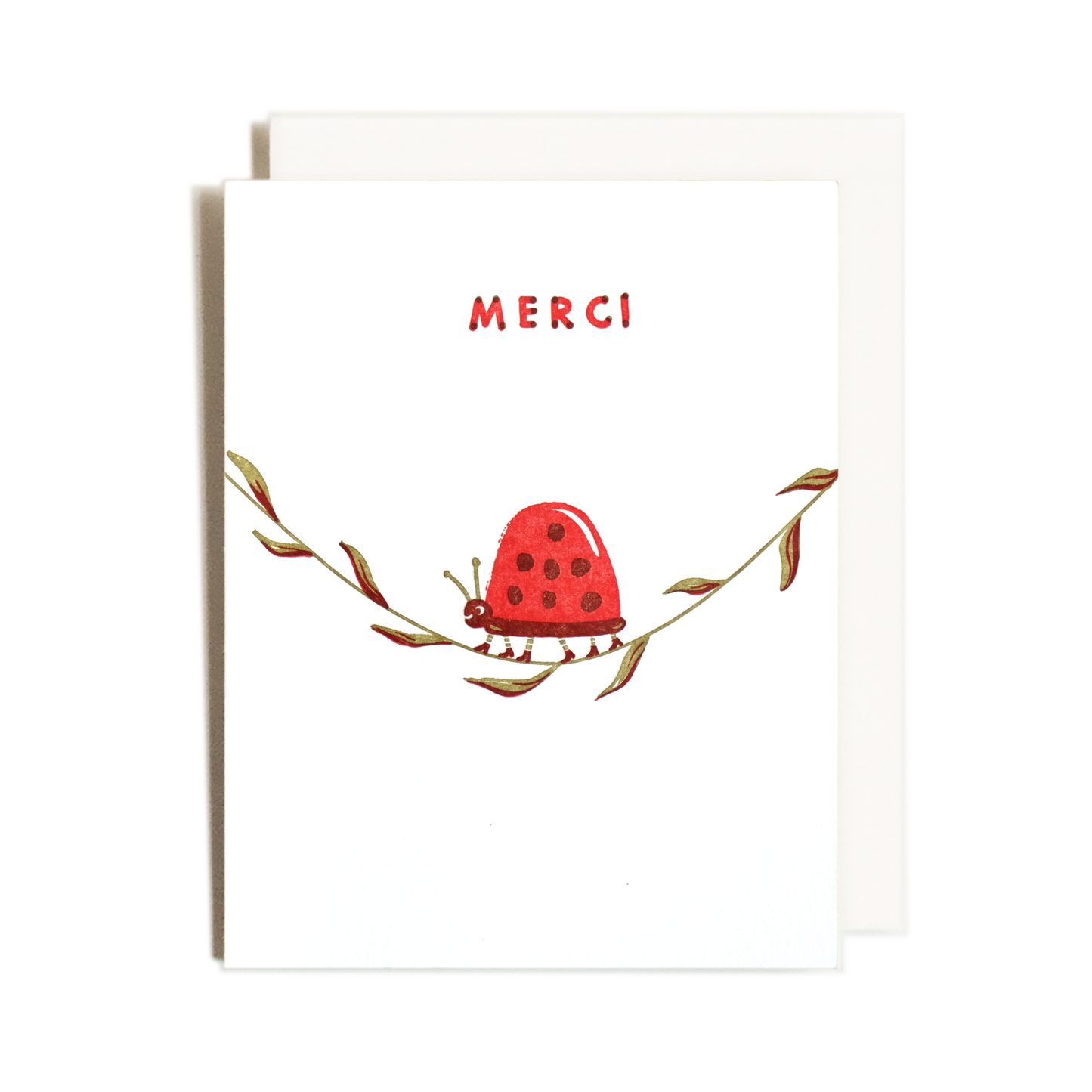 Merci Ladybug | Thanks | Letterpress Card