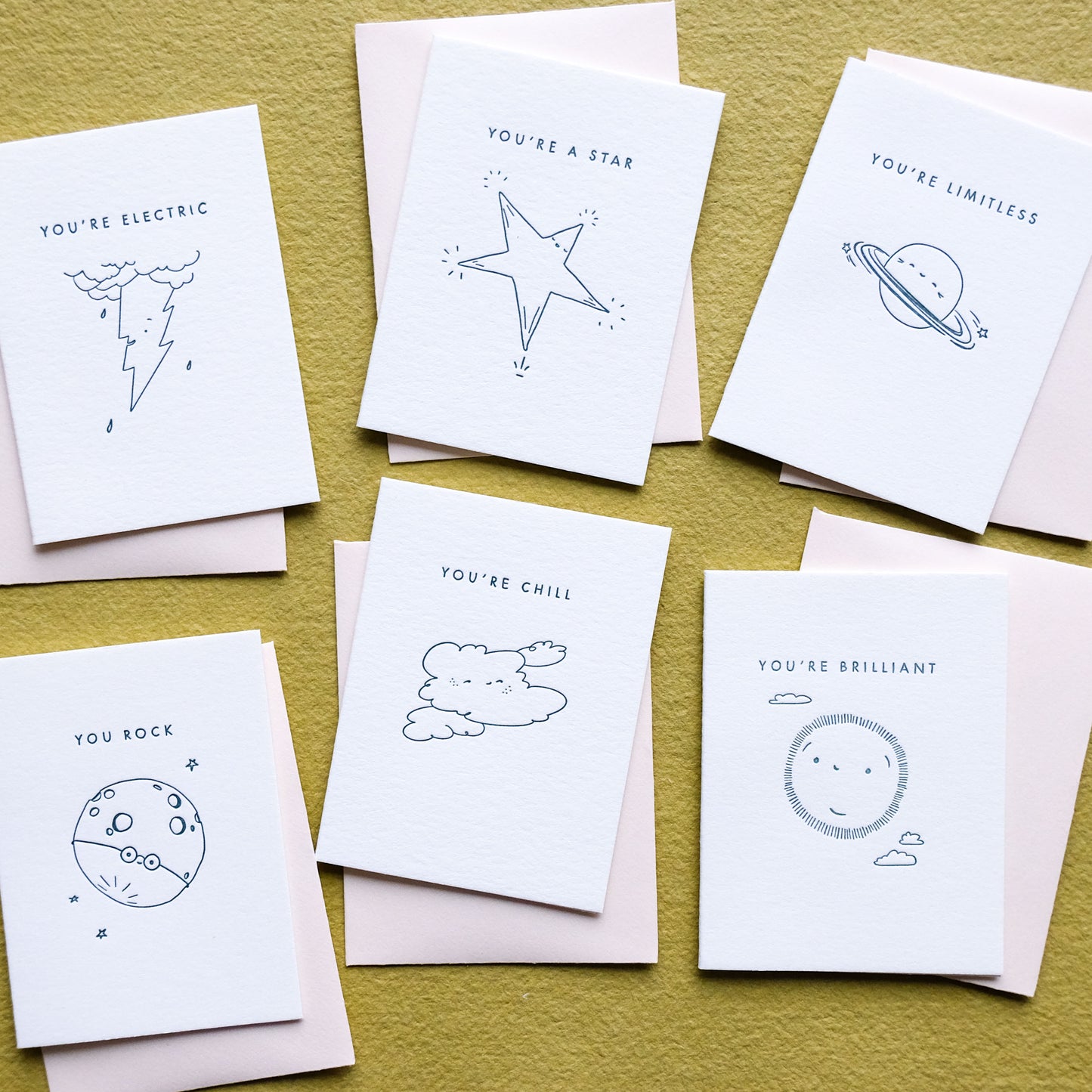 You're Brilliant Sun | Mini Letterpress Card