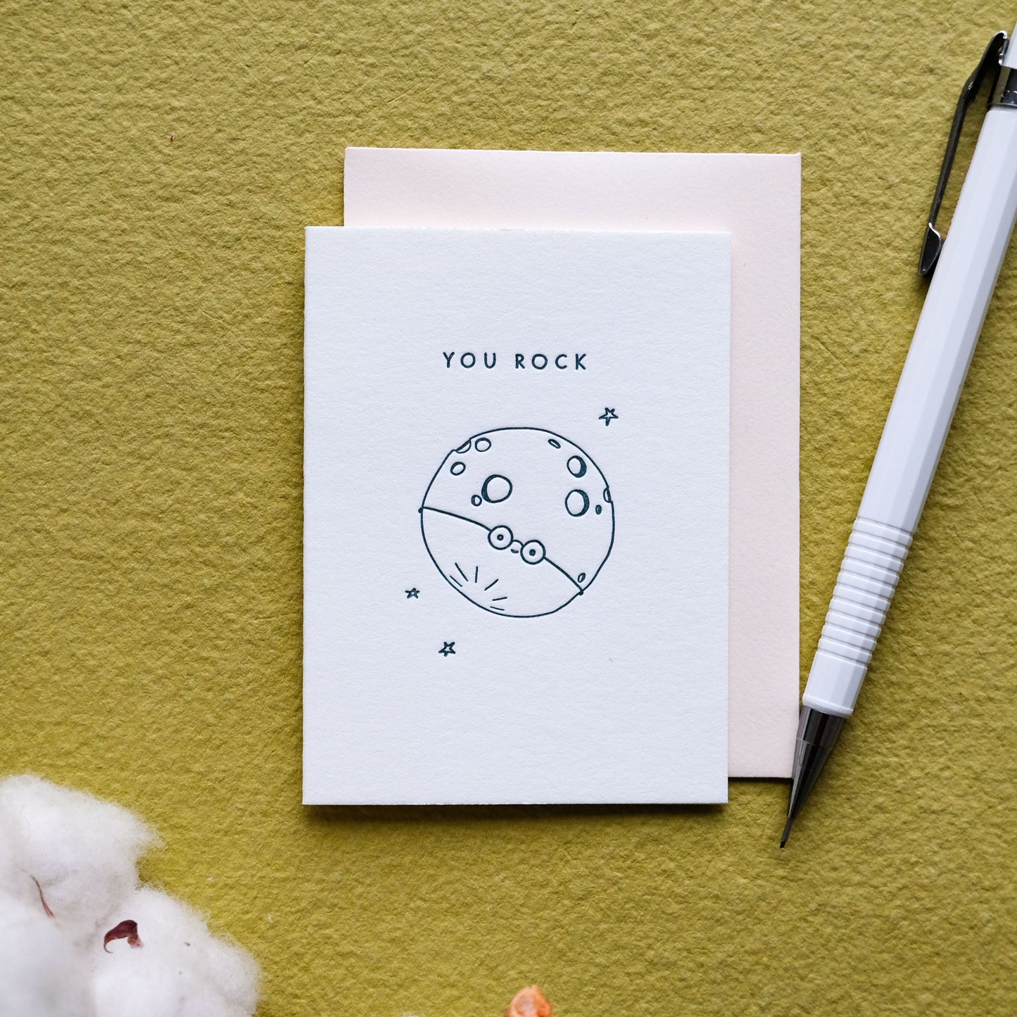 You Rock Moon | Mini Letterpress Card