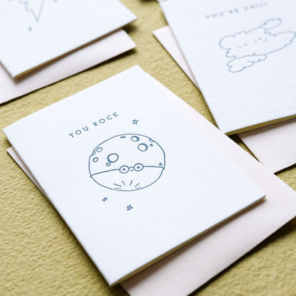 You Rock Moon | Mini Letterpress Card