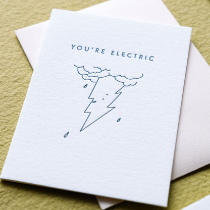 You're Electric Lightning | Mini Letterpress Card