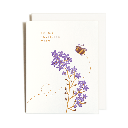 Mom Bumblebee | Flowers | Letterpress Card