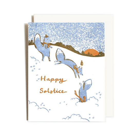 Solstice Foxes Greeting Card